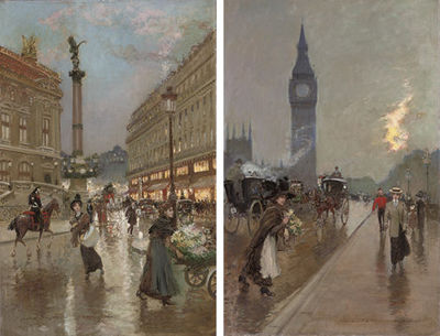 Sample artwork by Georges Stein (1870 - 1930/55), known for poetic city scene painting, genre, landscape, marine - View similar artists and auction records