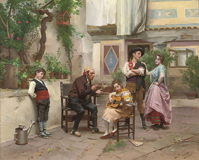 The Music Lesson by Jules Worms - Auction record, sale price, and art valuation. Compare with similar artists and explore comparable artworks.