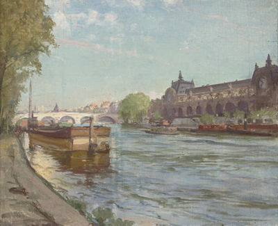 On the Seine before the Orsay, Paris