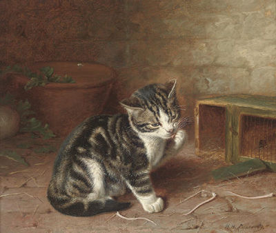 The naughty kitten by Horatio Henry Couldery - Auction record, sale price, and art valuation. Compare with similar artists and explore comparable artworks.