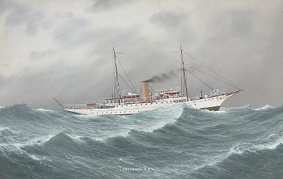 The New York Yacht Club's steam yacht Sayonara at sea