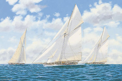 Lulworth racing against Britannia and Shamrock