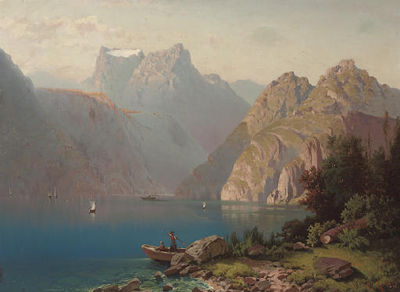 An alpine lake in summer