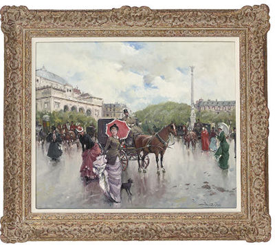 An elegant lady with her parasol, Paris