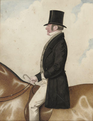An elegant gentleman on horseback
