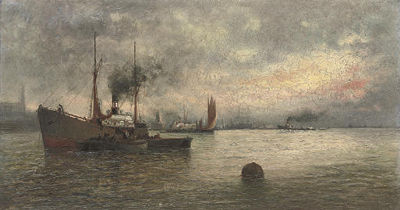 Unloading cargo in a harbour