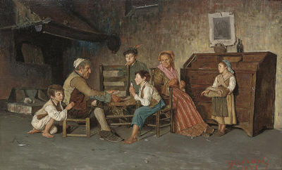 A game of cards by Giuseppe Costantini - Auction record, sale price, and art valuation. Compare with similar artists and explore comparable artworks.