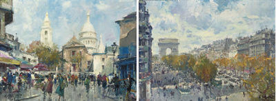 Montmartre; and Les Champs Elysées (a pair)