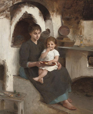 Supper time by Edouard Alexandre Sain - Auction record, sale price, and art valuation. Compare with similar artists and explore comparable artworks.