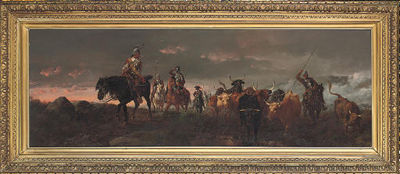 Returning from a border foray by Richard Beavis - Auction record, sale price, and art valuation. Compare with similar artists and explore comparable artworks.