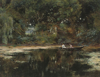 Rowing on the lily pond by Carl Carlsen - Auction record, sale price, and art valuation. Compare with similar artists and explore comparable artworks.