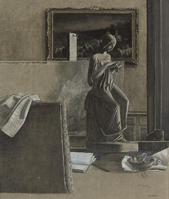 The studio by James Cowie - Auction record, sale price, and art valuation. Compare with similar artists and explore comparable artworks.