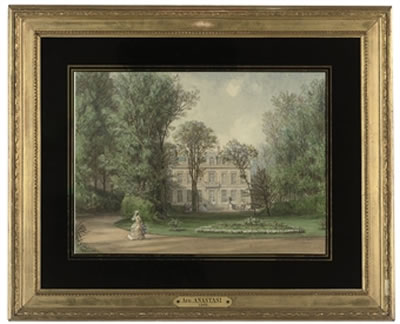 A mother with her child in the gardens of the Hotel Rainbeaux on the Avenue des Champs Elysées, Paris by Auguste Paul Anastasi - Auction record, sale price, and art valuation. Compare with similar artists and explore comparable artworks.