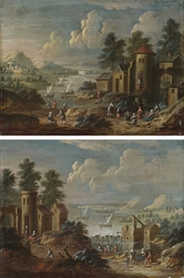 A river landscape with a tower and a watermill; and A river landscape with a village (pair) by Marc Baets - Auction record, sale price, and art valuation. Compare with similar artists and explore comparable artworks.