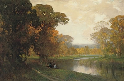 Opulent Autumn by Alfred East - Auction record, sale price, and art valuation. Compare with similar artists and explore comparable artworks.