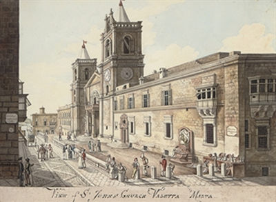 View of St John's Church, Valletta, Malta