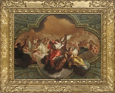 A choir of angels: a modello for a ceiling decoration