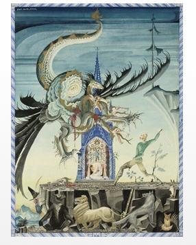 A huntsman vanquishes the seven-headed dragon