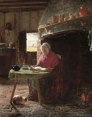Reading by the fire