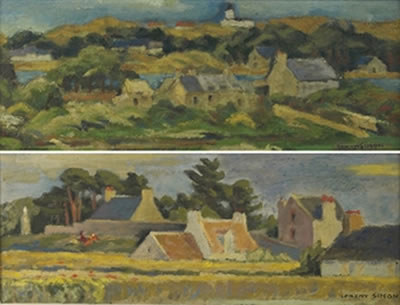 Groupe de fermes au Morbihan; and Morbihan - village bleu