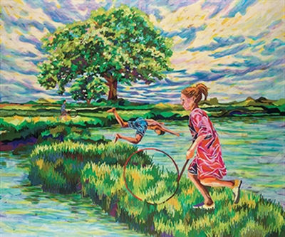 Großer Baum am See
