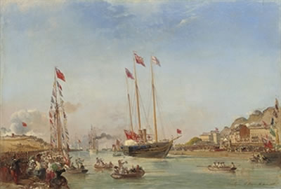 The new Royal Yacht Victoria & Albert (II) arriving at Boulogne for Queen Victoria's second State Visit, 18th August 1855