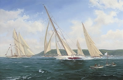 The Big Class racing in Sandown Bay 1929 Astra versus Candida