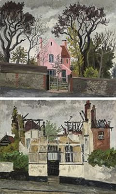 Dedham Painting School Before the Fire; and After the Fire