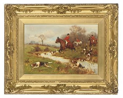 Crossing the river; On the scent; Over the hedge; and The pursuit