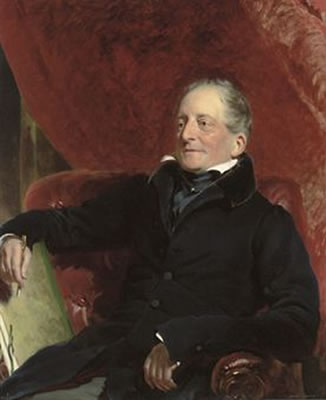Portrait of the artist Joseph Powell, P.R.I. (1780-1834), seated three-quarter-length, a folio beside him, a pen in his hand