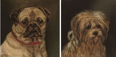 Study of a Pug; and Study of a Scottish Terrier