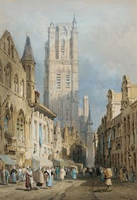 Sample artwork by Samuel Gillespie Prout (1822 - 1911), known for land-and townscape paintings, city views - View similar artists and auction records