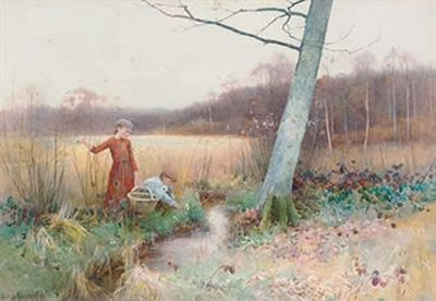 The primrose pickers by Benjamin D Sigmund - Auction record, sale price, and art valuation. Compare with similar artists and explore comparable artworks.