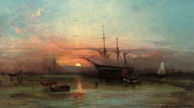 The Pool of London, sunset by Alfred Clint - Auction record, sale price, and art valuation. Compare with similar artists and explore comparable artworks.