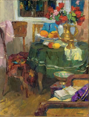 The green table cloth
