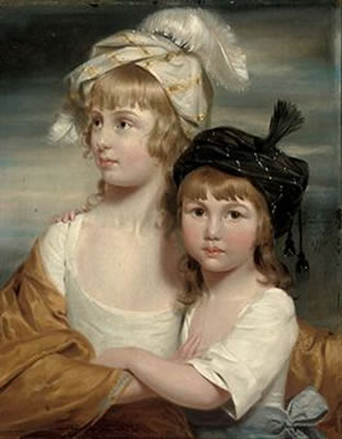 Portrait of the Misses Rigby: Sarah and Mary Emma Rigby, daughters of Dr. Edward Rigby of Norwich (1747-1821), half-length, in white dresses and oriental turbans