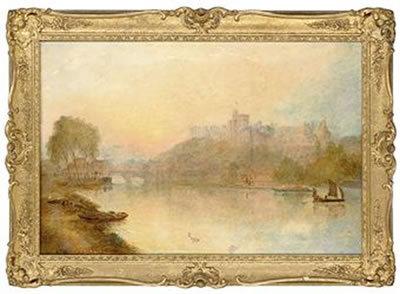 Windsor Castle from the north bank of the Thames by Richard Elmore - Auction record, sale price, and art valuation. Compare with similar artists and explore comparable artworks.