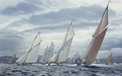 Les Voiles de Saint-Tropez, 2007: The fleet lining up for the start of Friday's race