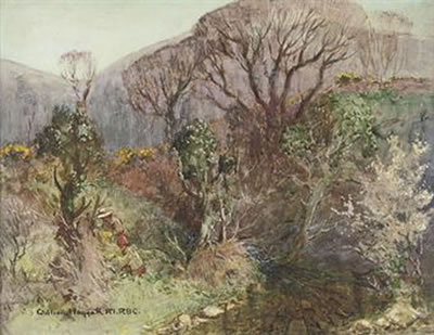 Gathering primroses (illustrated); and Injebrek, Isle of Man (a pair)