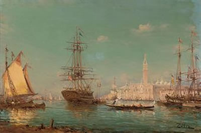 Vessels moored before the Doge's Palace