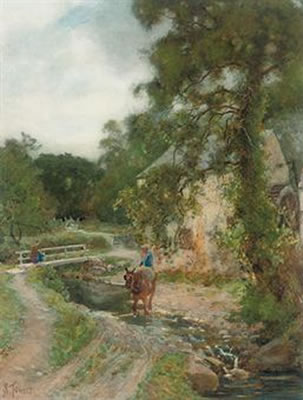 Sample artwork by Samuel Towers (1862 - 1943), known for rural landscape painting - View similar artists and auction records