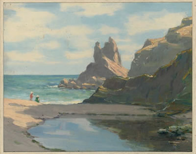Children playing on the shore