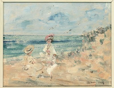 Enjoying the afternoon sun; and Relaxing on the shore (a pair)