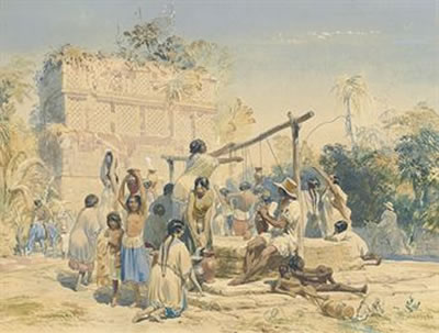 Well and building at Sabachtsché (Yucatán)