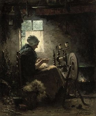 At the spinning wheel