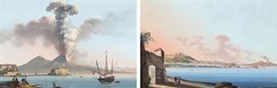 Eruzione di cenere del 1822; and Napoli da Posilipo; a pair (2)