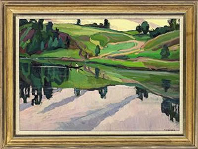An afternoon on the lake by Victor Templin - Auction record, sale price, and art valuation. Compare with similar artists and explore comparable artworks.