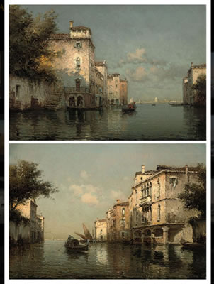 Gondolier on the Grand Canal; and A gondolier on a Venetian backwater (2) by Marc Aldine - Auction record, sale price, and art valuation. Compare with similar artists and explore comparable artworks.
