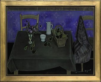 Sample artwork by Simon Joseph Simon-Auguste (1909 - 1987), known for nude and genre painting, ceramics, interior design, religious statues, murals - View similar artists and auction records