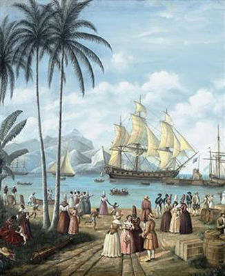 Figures on a quayside with shipping beyond, Brazil by Gustave Alaux - Auction record, sale price, and art valuation. Compare with similar artists and explore comparable artworks.